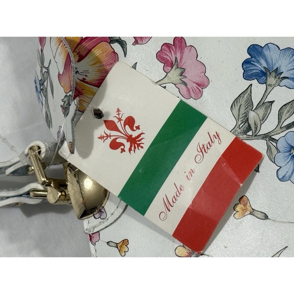 Borse In Pelle Genuine Leather Floral Print‎  Women\'s Purse Made In Italy NEW